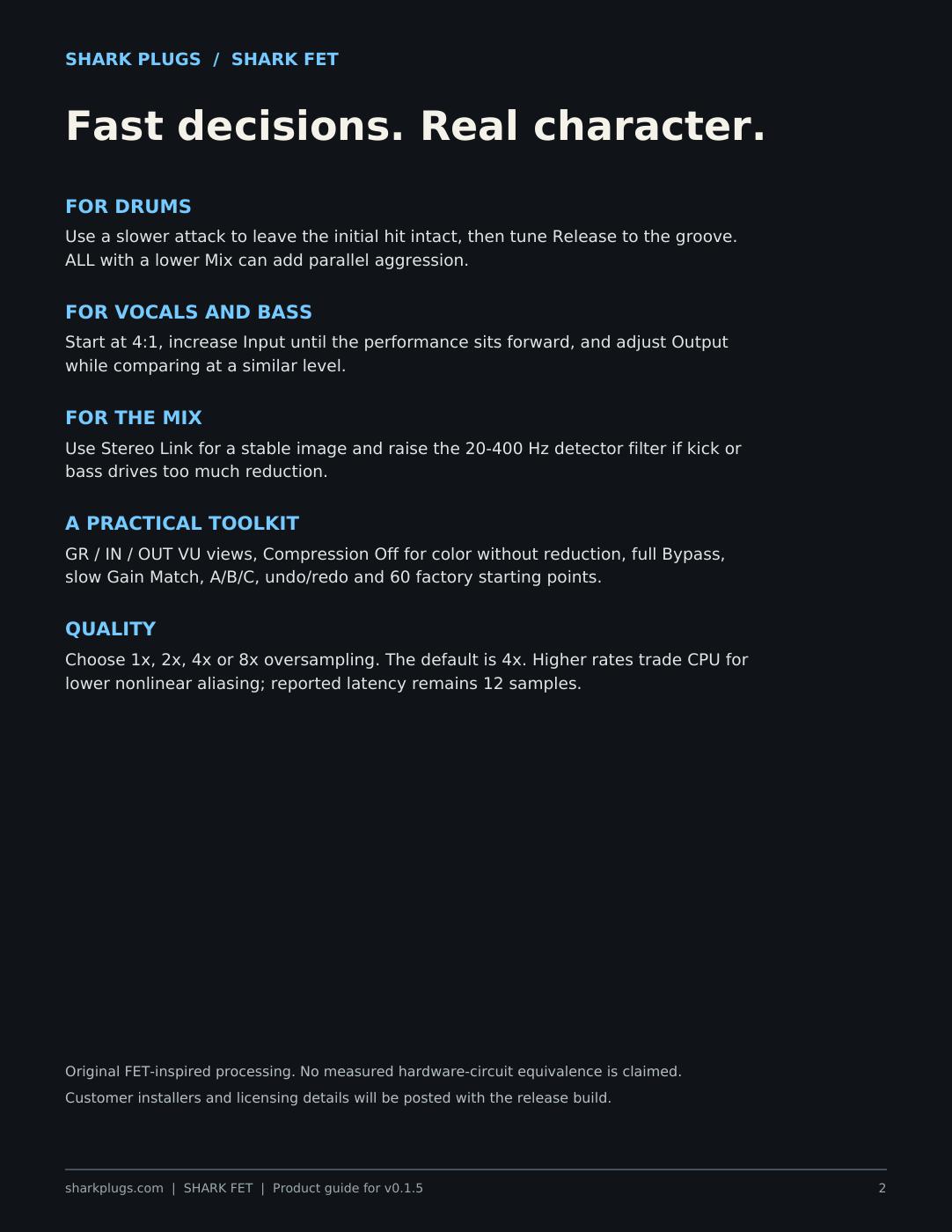 SHARK FET brochure page 2 of 2