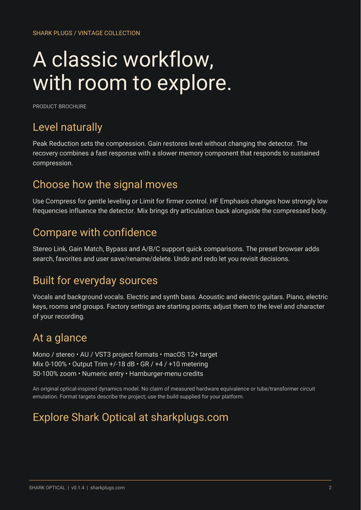 SHARK OPTICAL brochure page 2 of 2