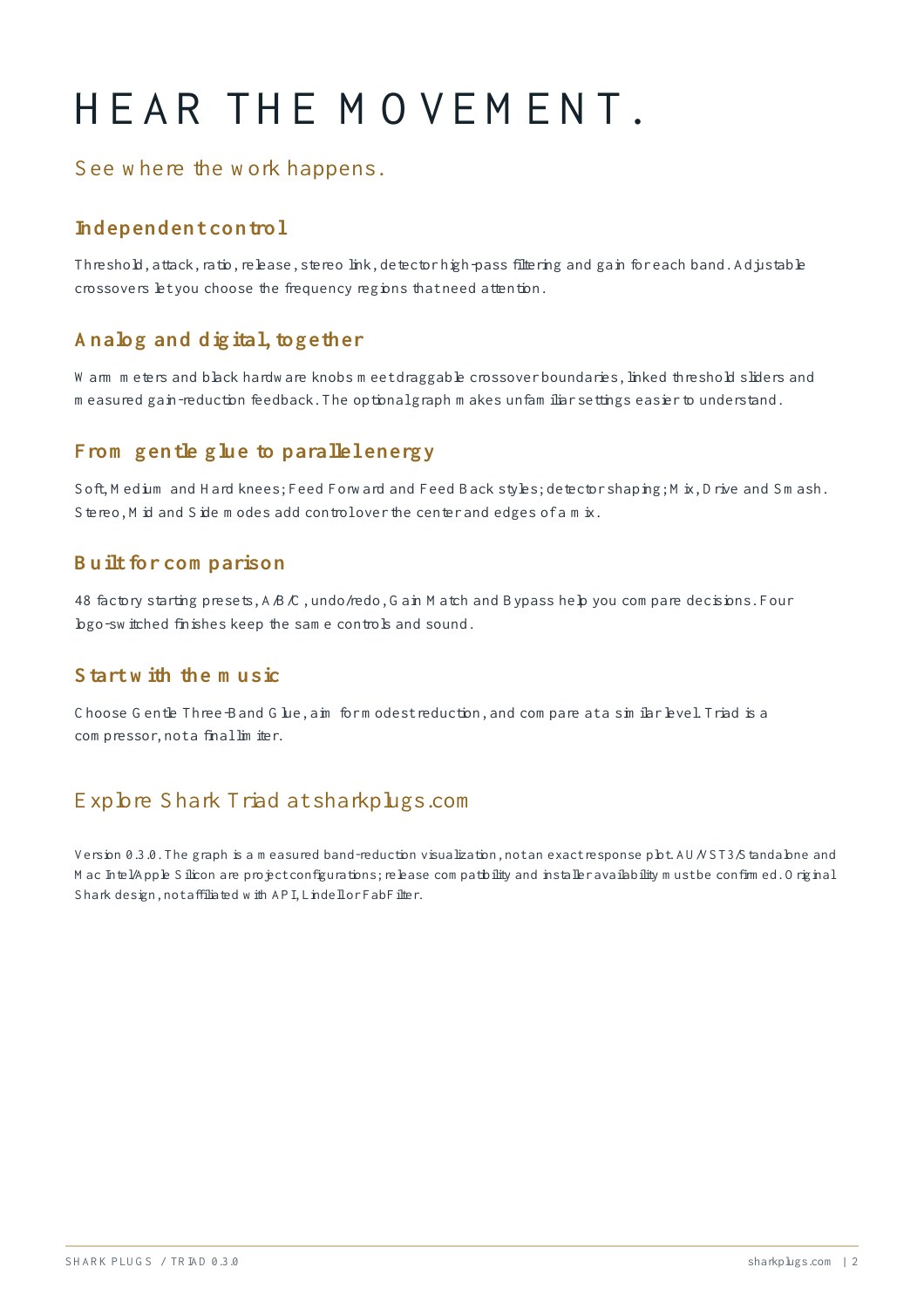 SHARK TRIAD brochure page 2 of 2