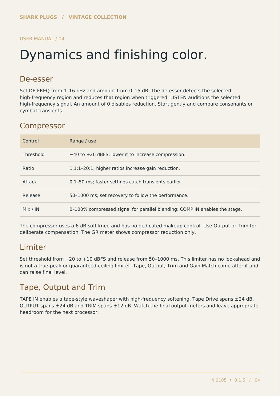 SHARK N 1105 user manual page 4 of 6