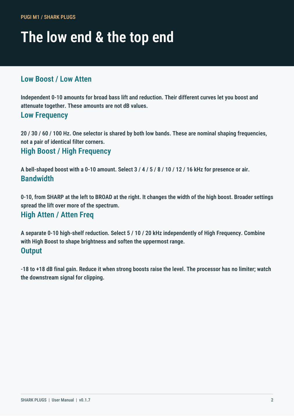 PUGI M1 user manual page 2 of 6