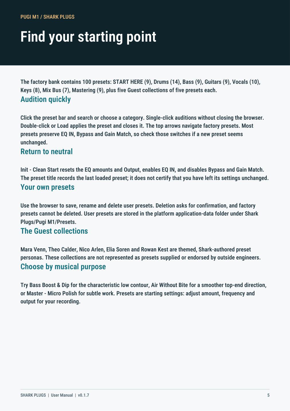 PUGI M1 user manual page 5 of 6