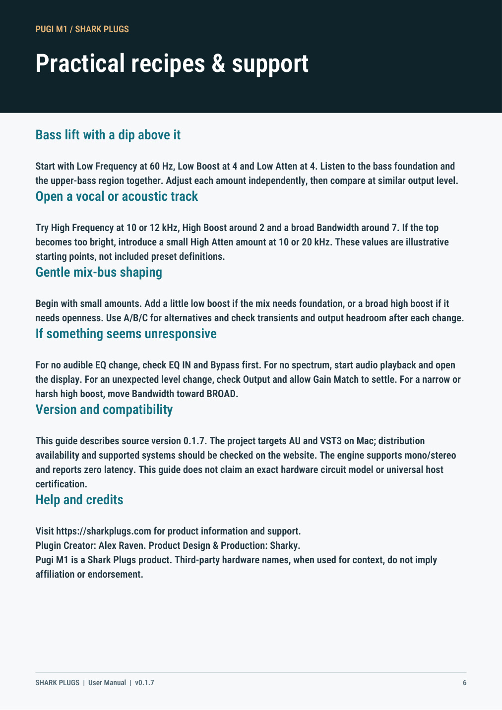 PUGI M1 user manual page 6 of 6