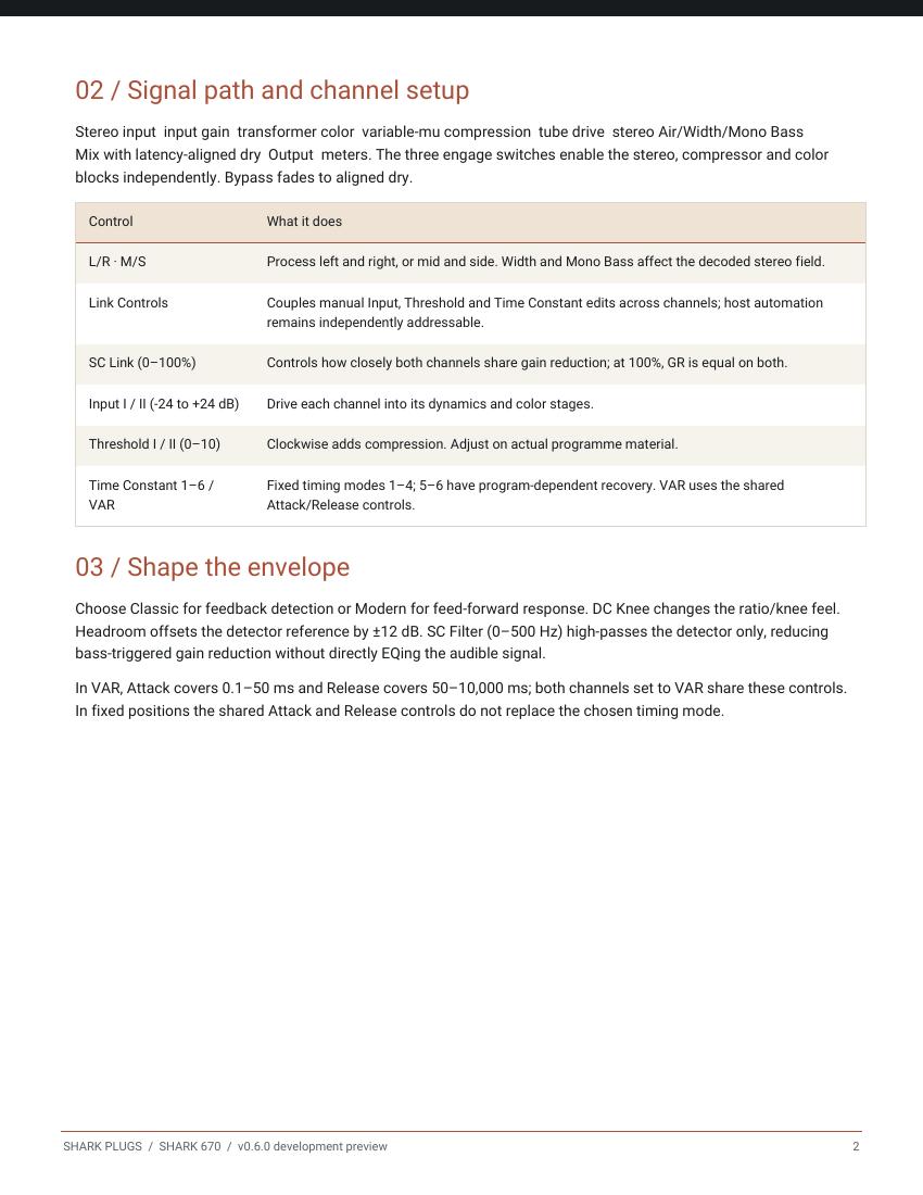SHARK 670 user manual page 2 of 5
