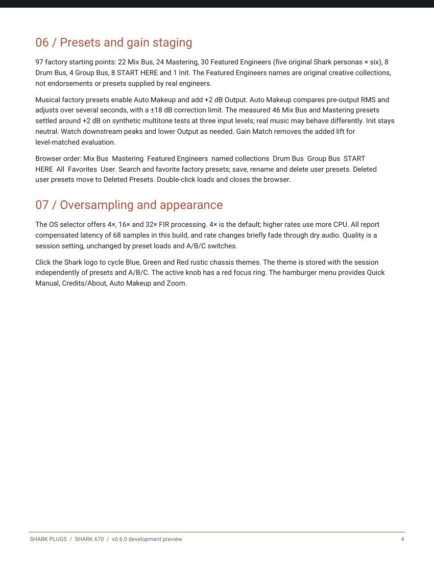SHARK 670 user manual page 4 of 5