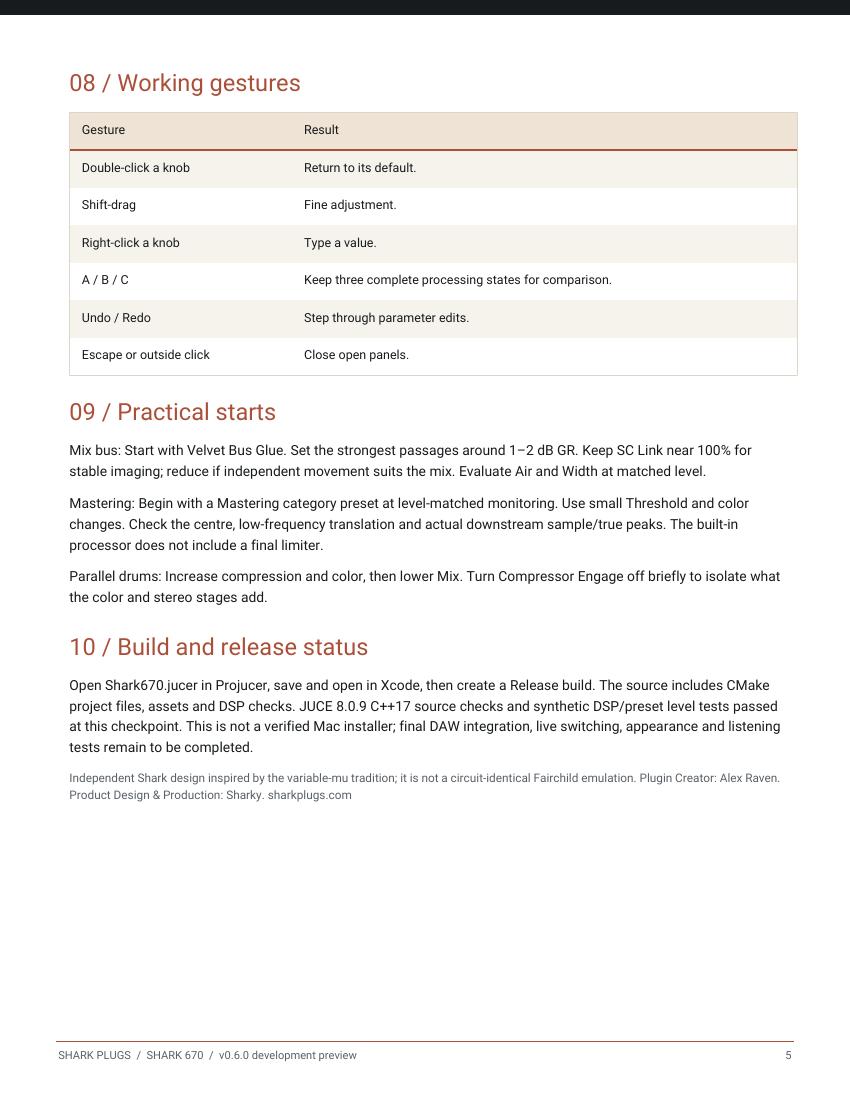 SHARK 670 user manual page 5 of 5