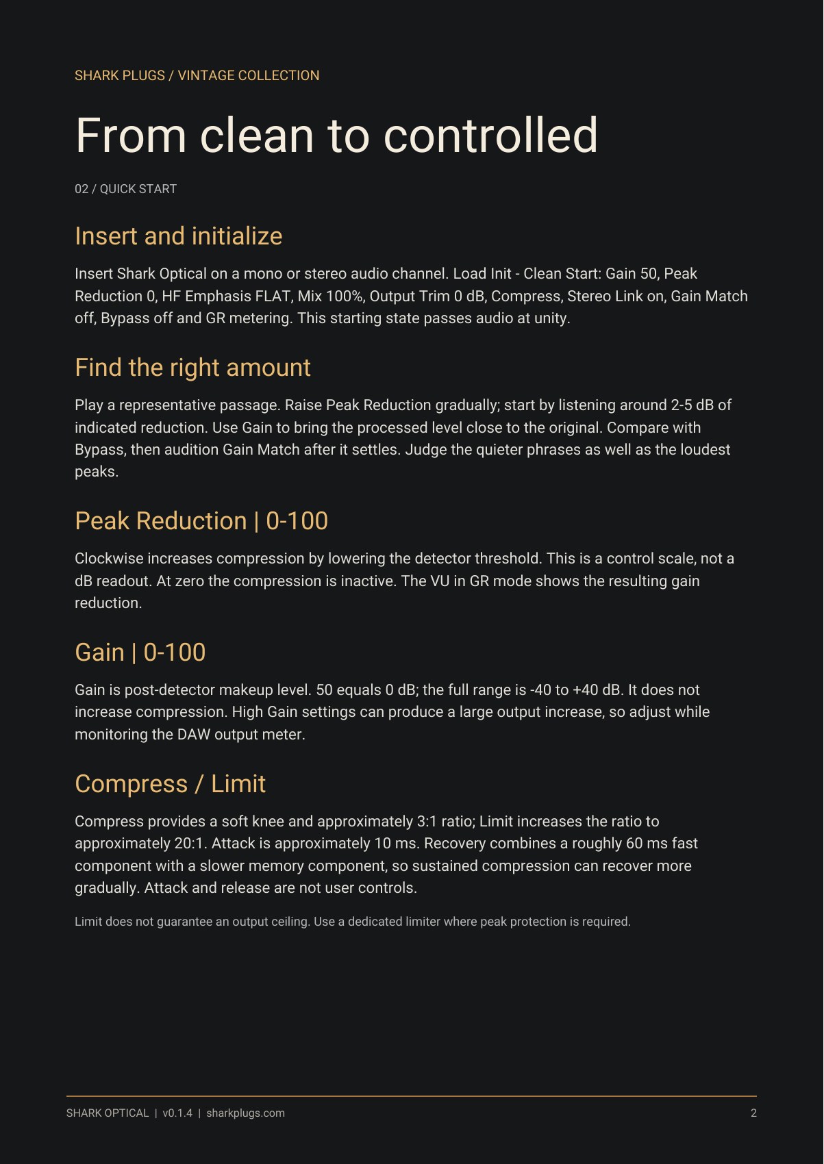 SHARK OPTICAL user manual page 2 of 5
