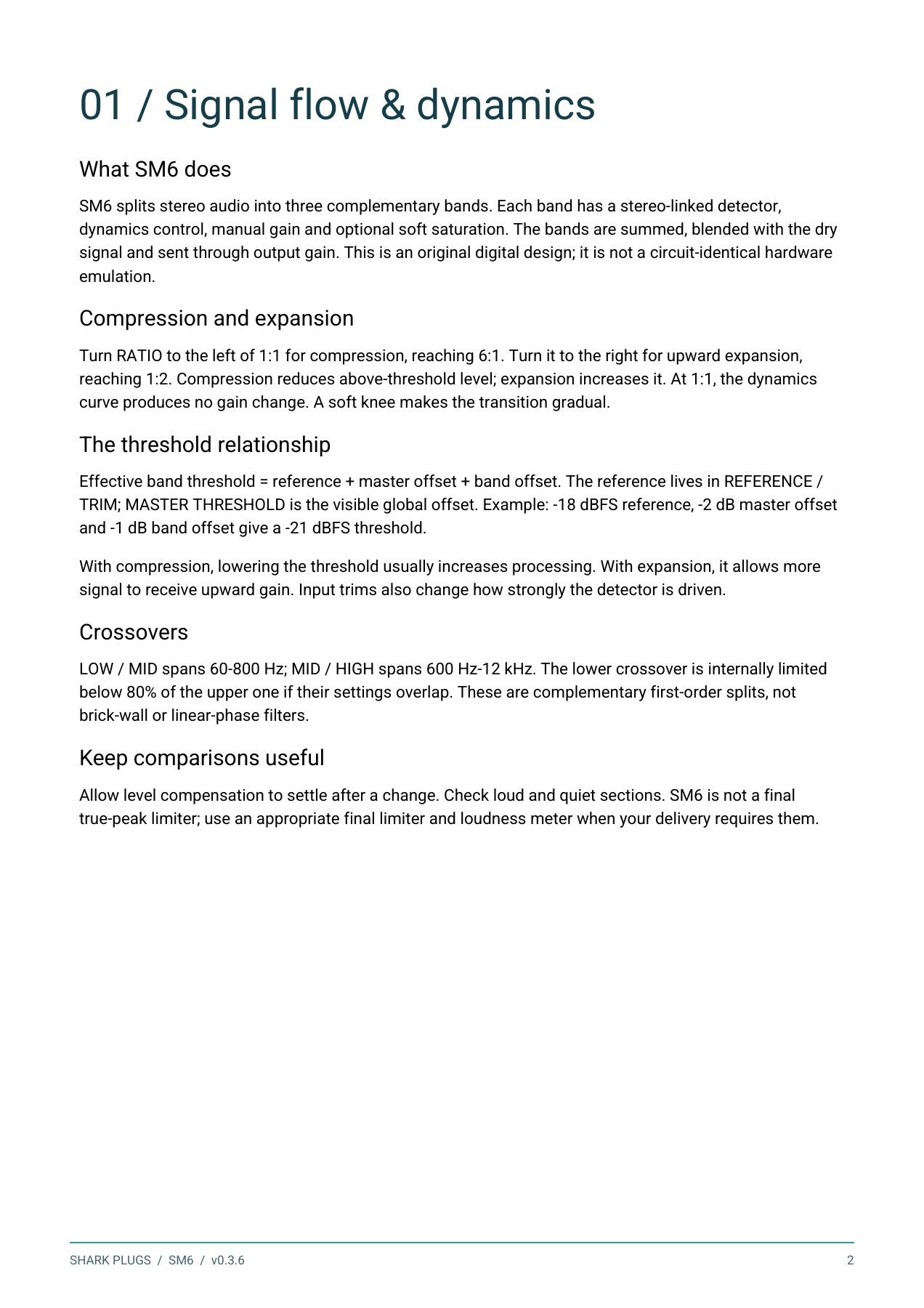 SHARK SM6 user manual page 2 of 8