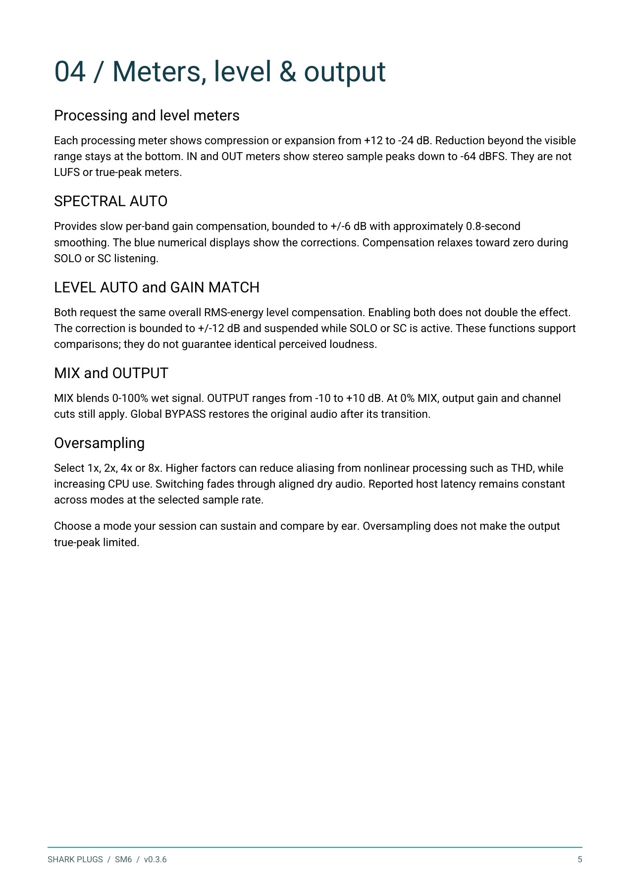 SHARK SM6 user manual page 5 of 8