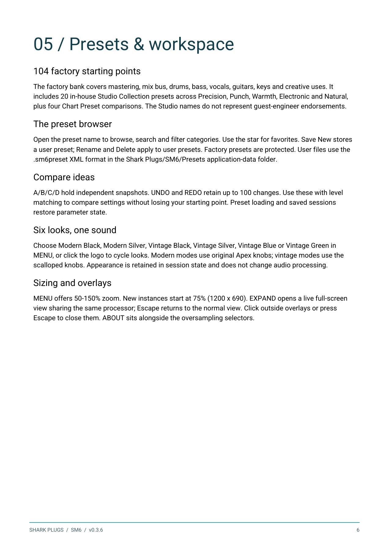 SHARK SM6 user manual page 6 of 8