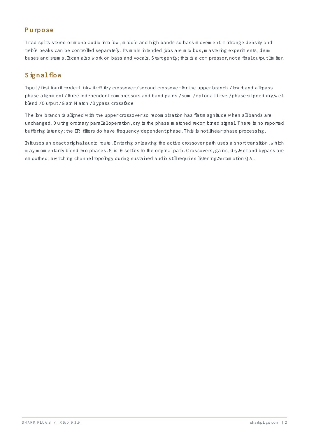 SHARK TRIAD user manual page 2 of 6