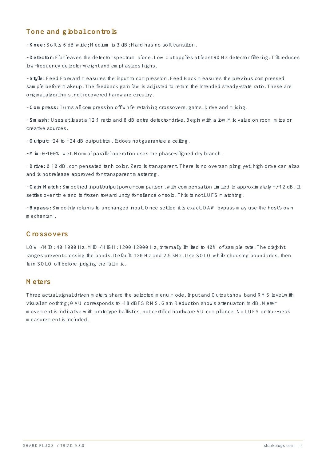 SHARK TRIAD user manual page 4 of 6