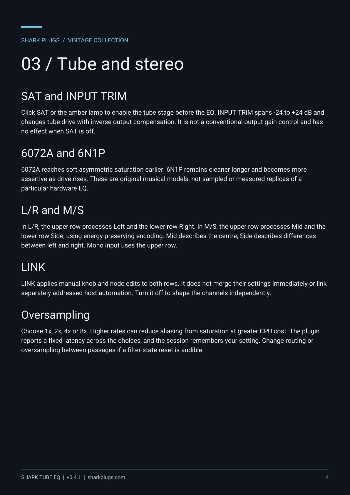 SHARK TUBE EQ user manual page 4 of 7