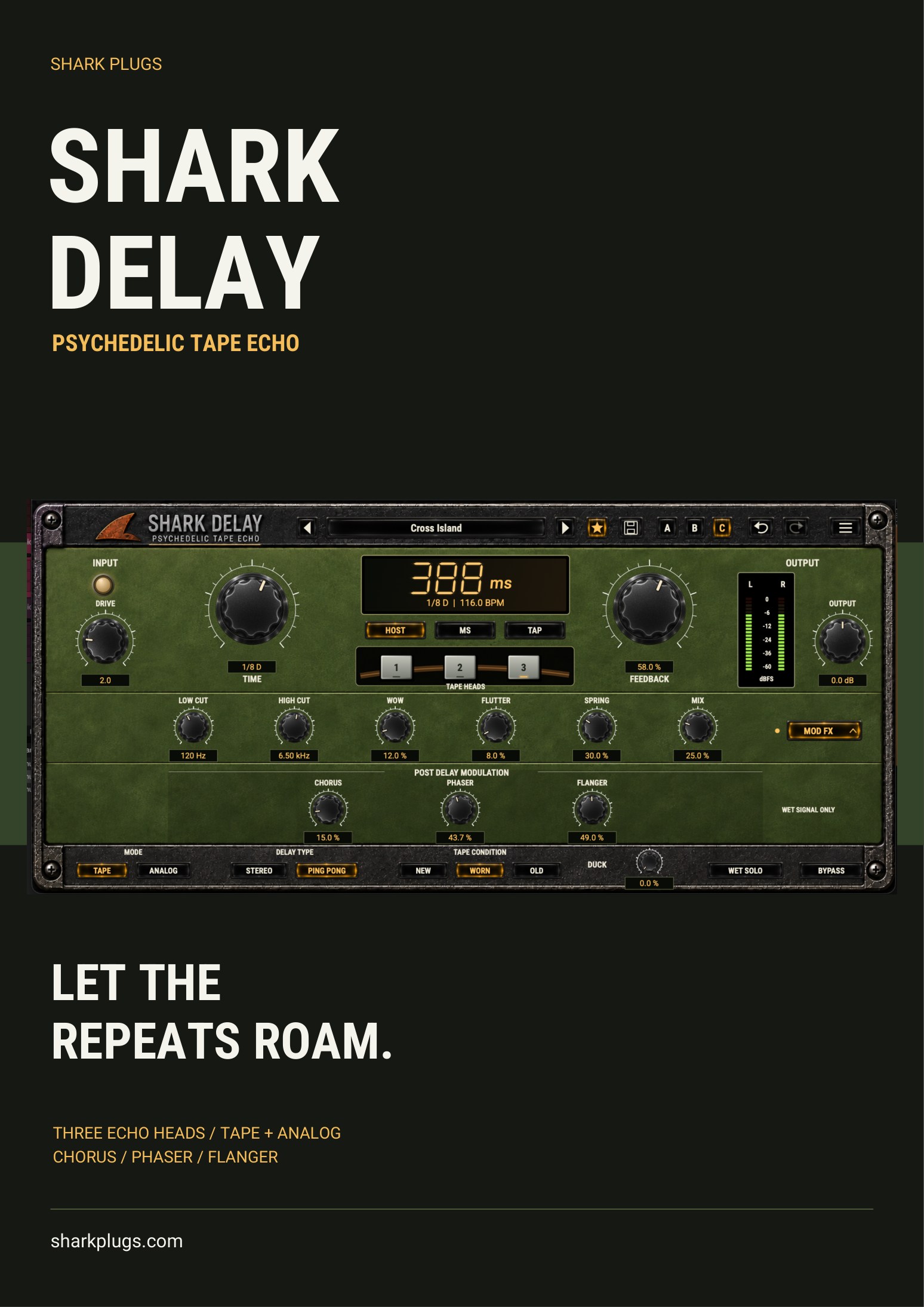 SHARK DELAY poster: Let the repeats roam