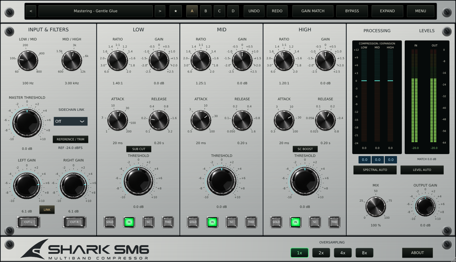 SHARK SM6 Modern Silver appearance